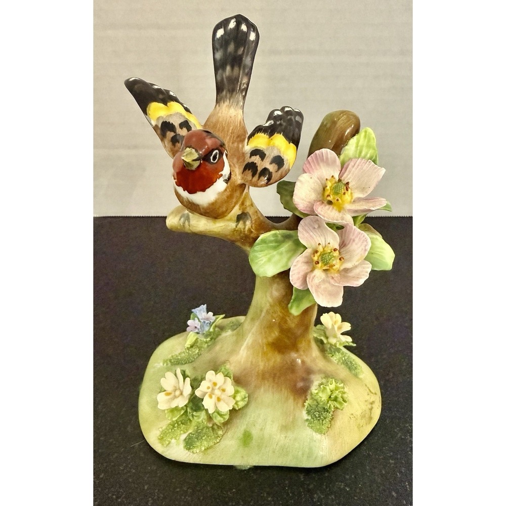 VTG Crown Staffordshire J.T. Jones Bird on Flowering Branch Bone China Figure